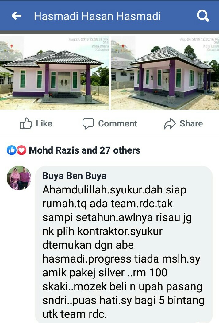 bina rumah atas tanah sendiri