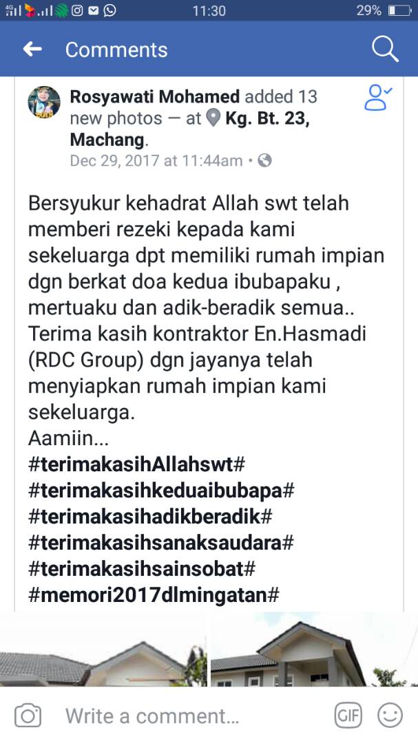 bina rumah atas tanah sendiri